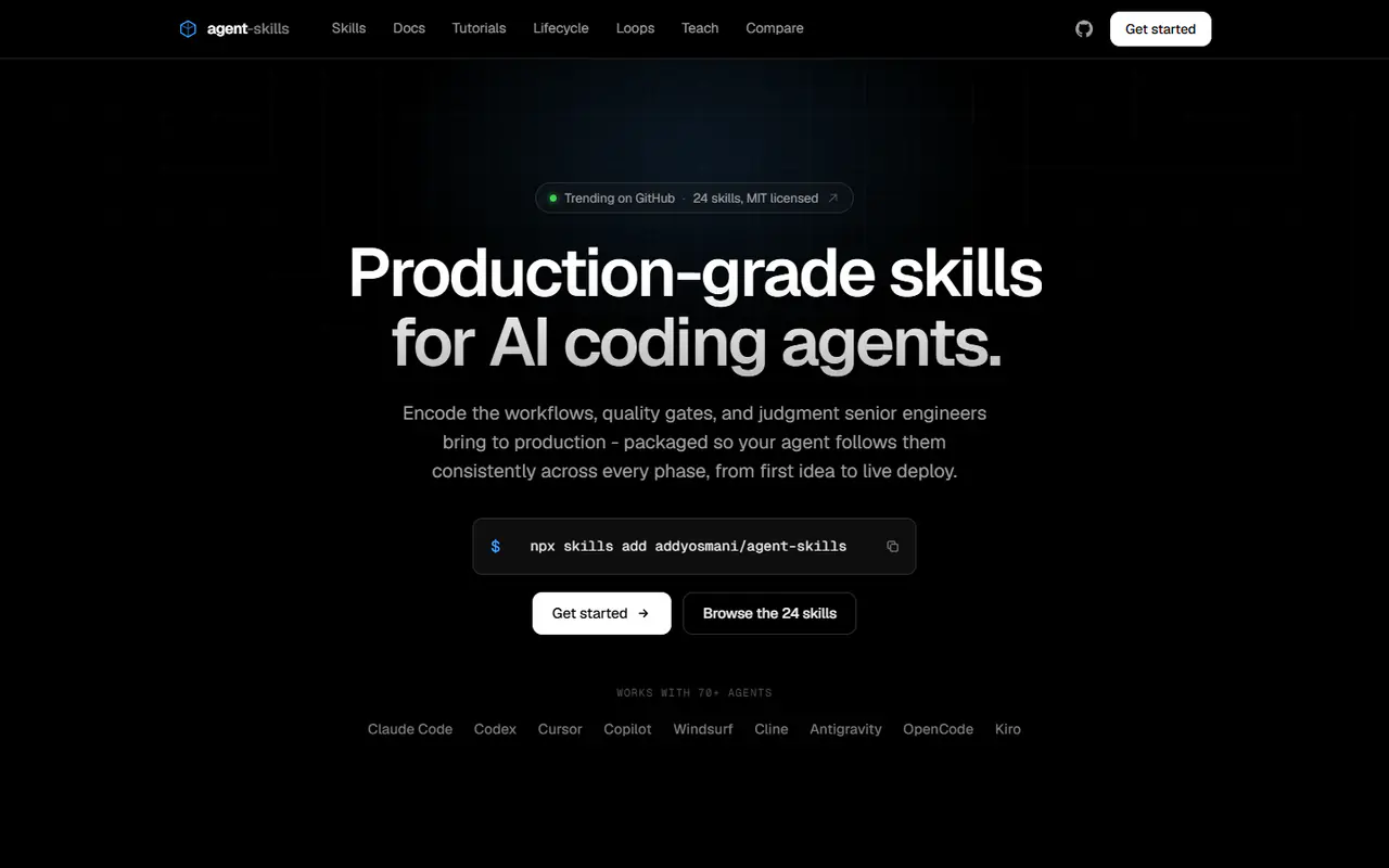 The home page of Agent Skills