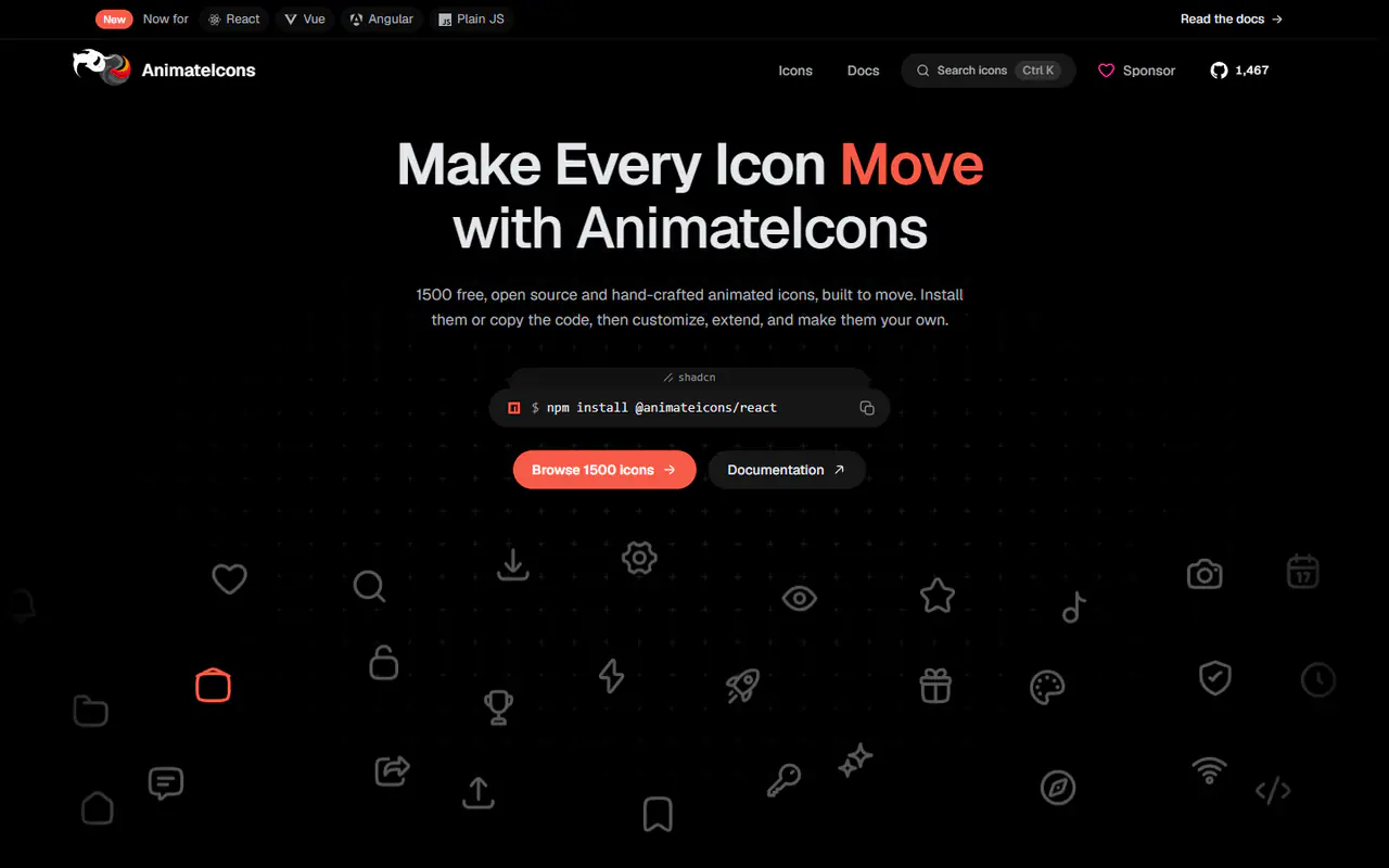 The home page of AnimateIcons