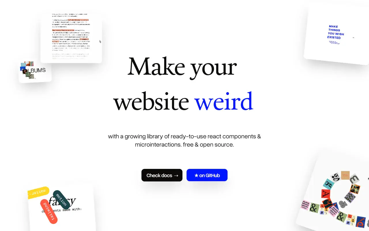 The home page of Fancy Components
