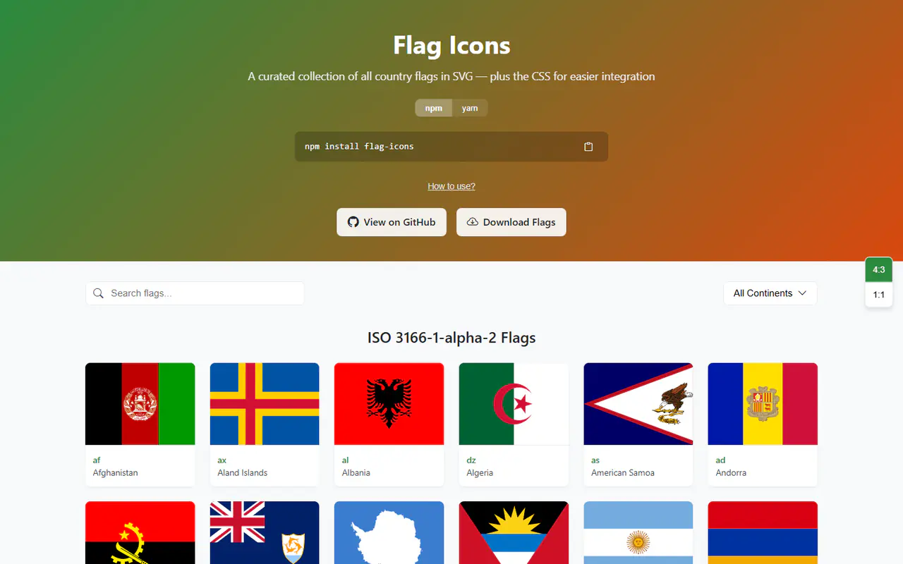 The home page of flag-icons