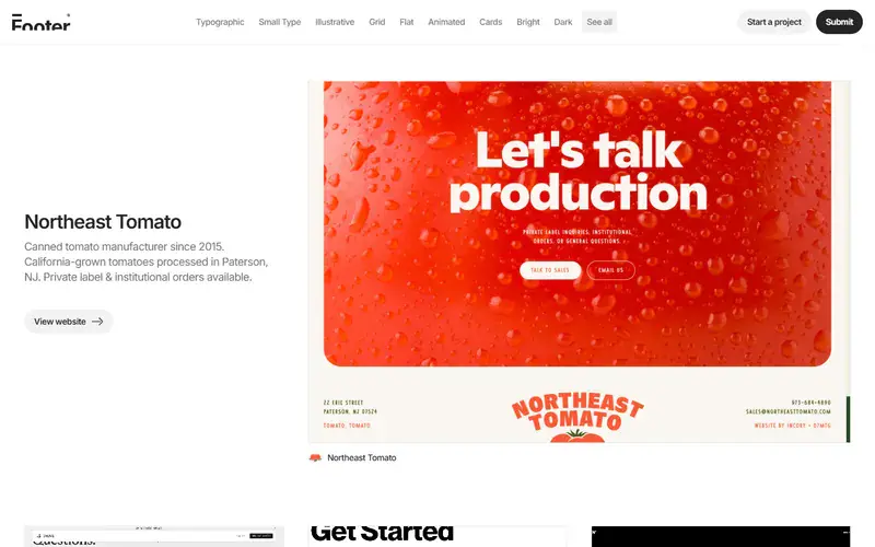 The home page of Footer