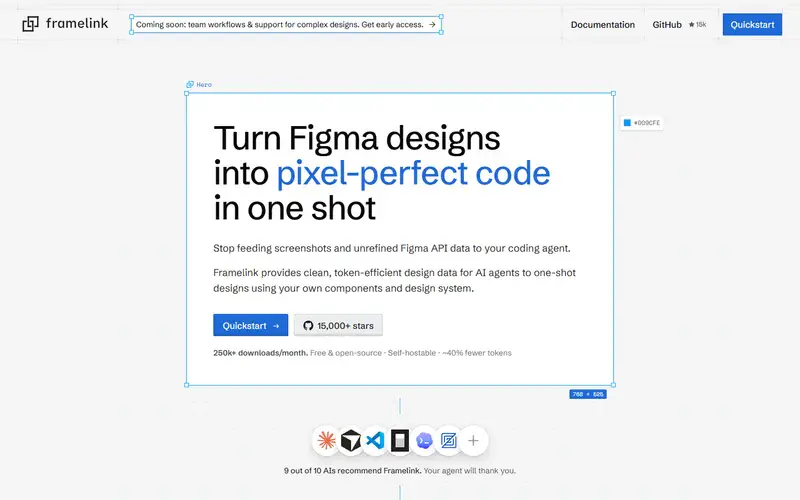 The home page of Framelink MCP for Figma
