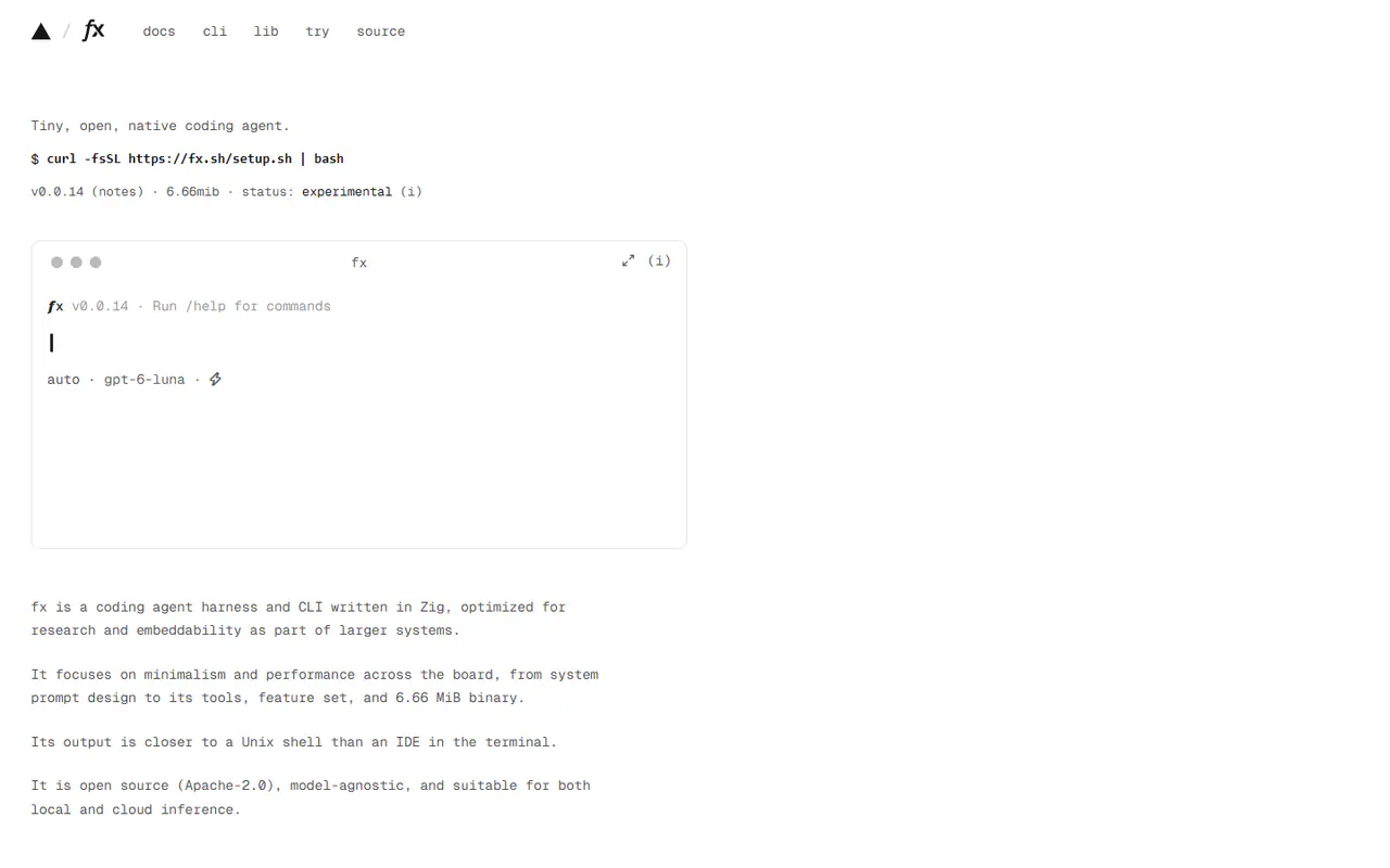 The home page of fx