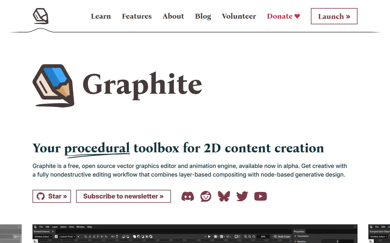 The home page of Graphite