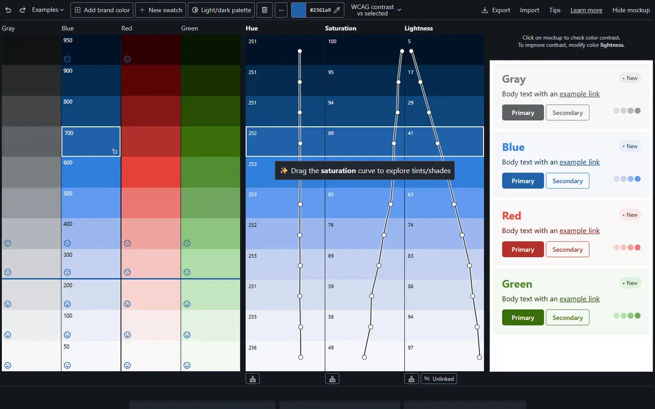 The home page of InclusiveColors