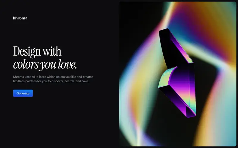 The home page of Khroma