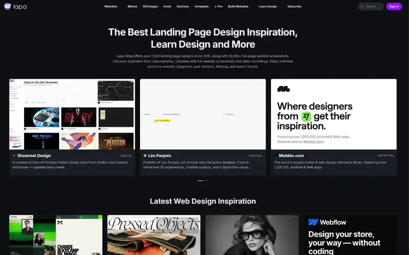 The home page of Lapa Ninja