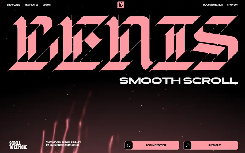 The home page of Lenis
