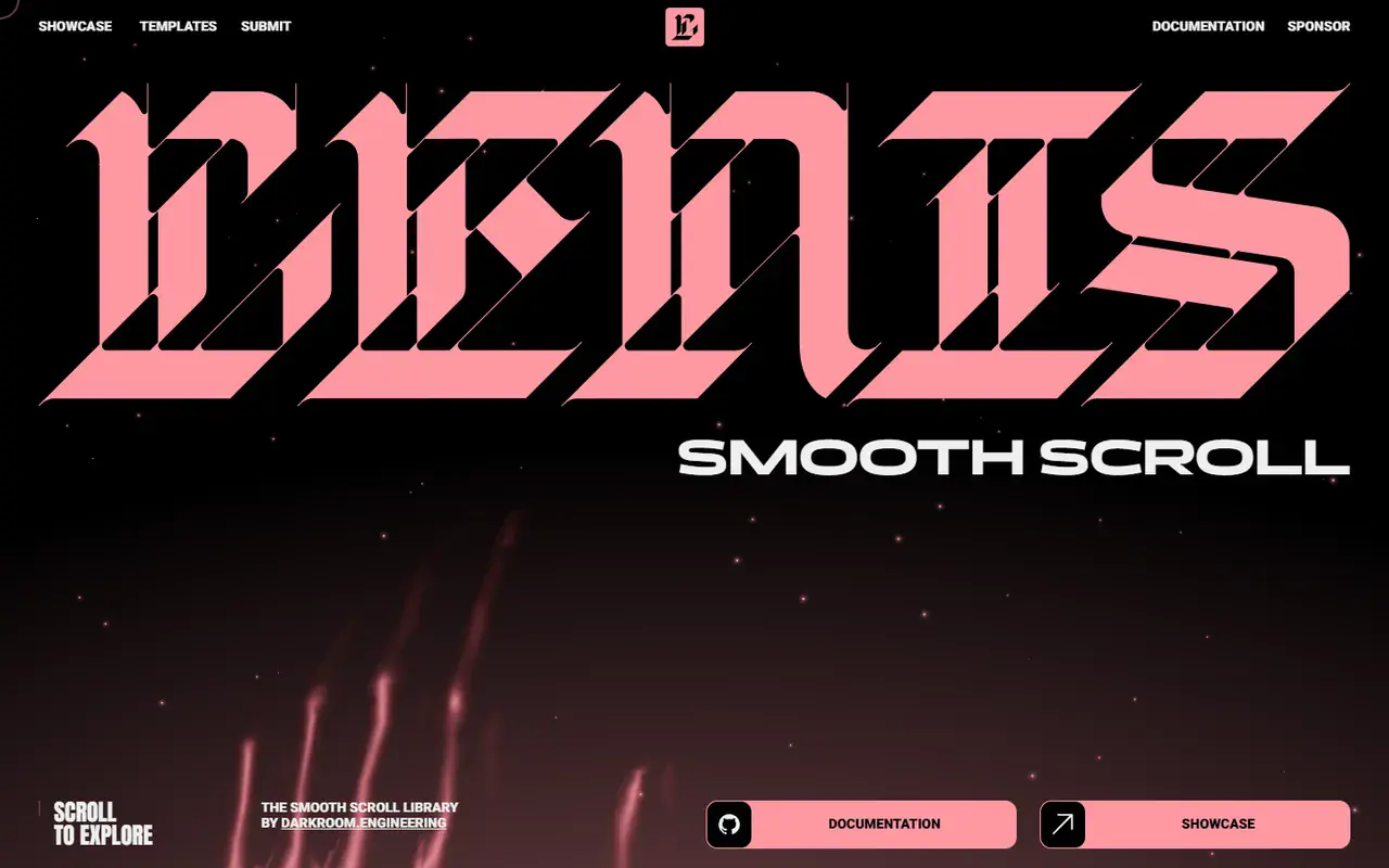 The home page of Lenis