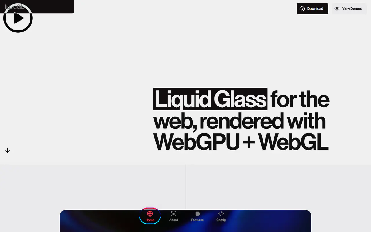 The home page of liquidGL