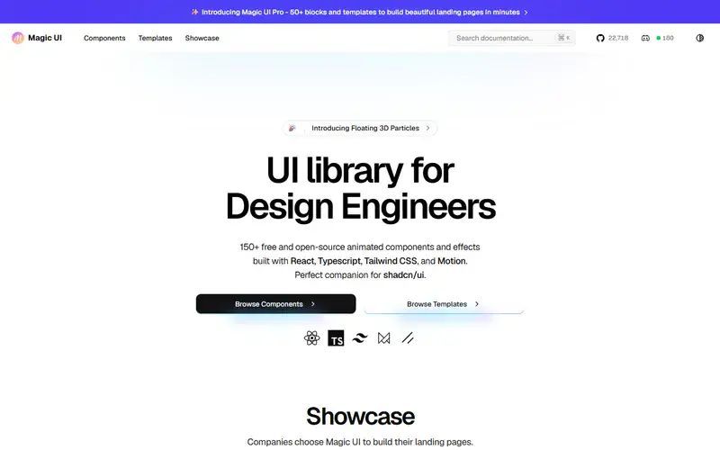 The home page of Magic UI