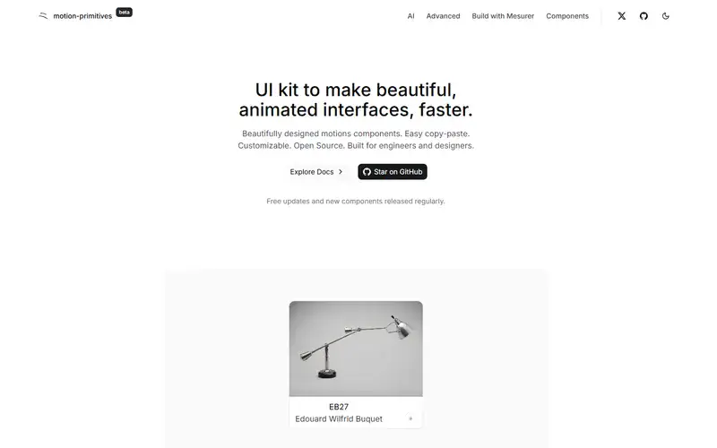 The home page of Motion Primitives
