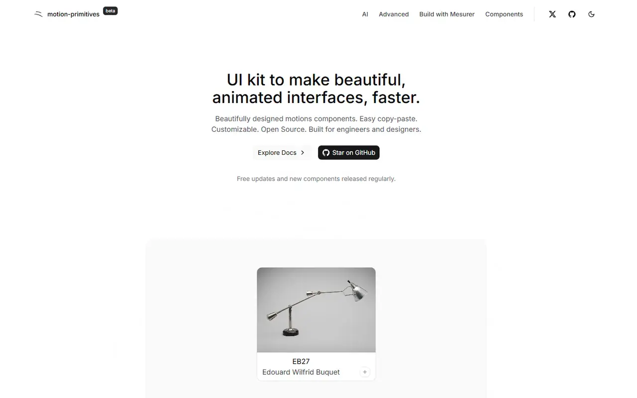 The home page of Motion Primitives