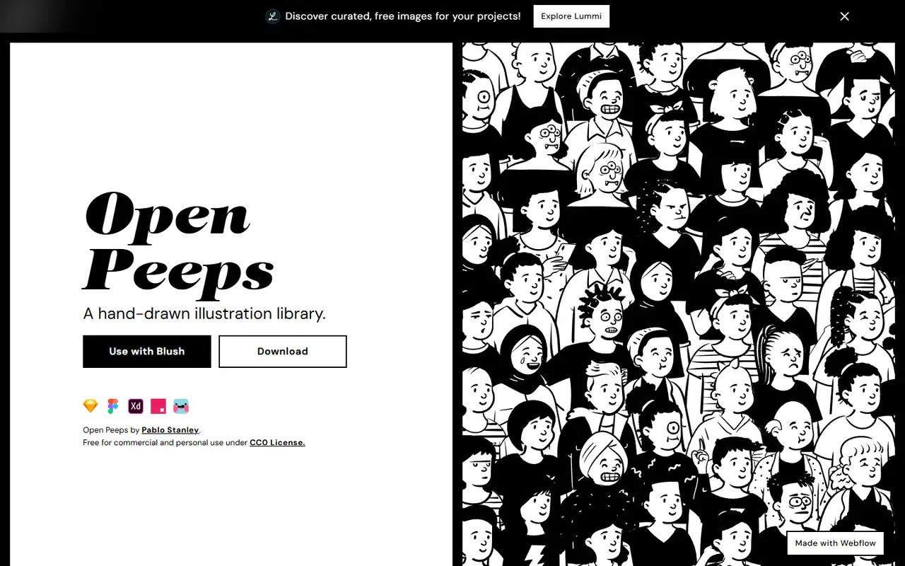 The home page of Open Peeps