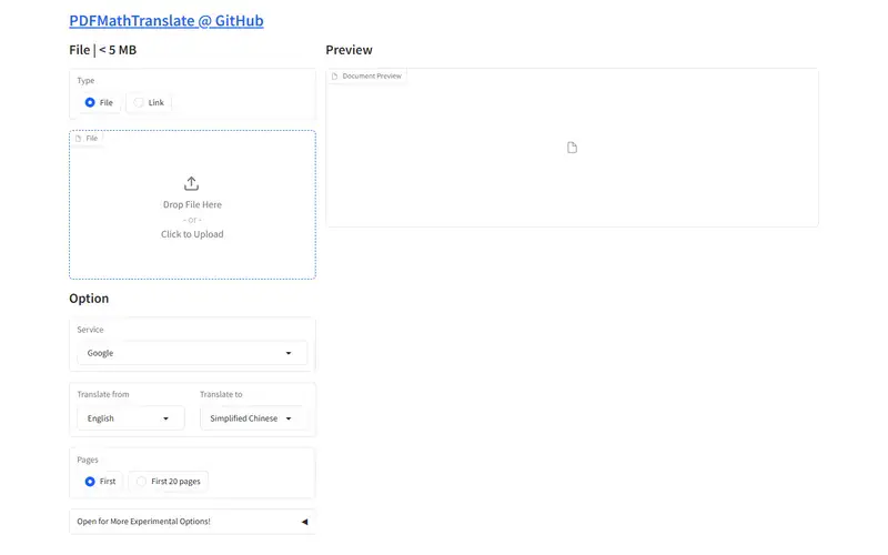 The home page of PDFMathTranslate