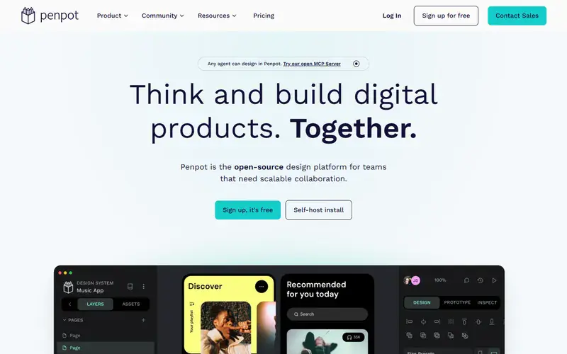 The home page of Penpot