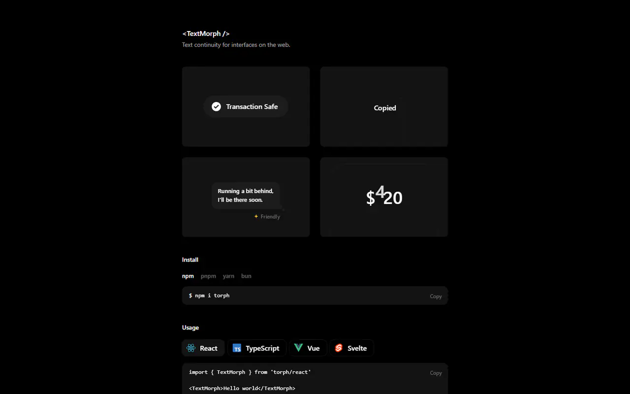 The home page of Torph