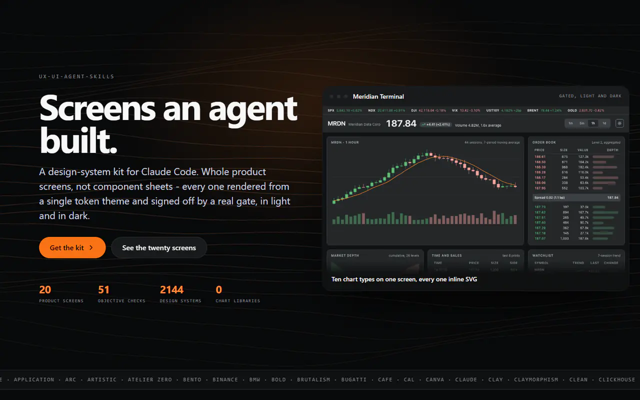 The home page of UX/UI Agent Skills